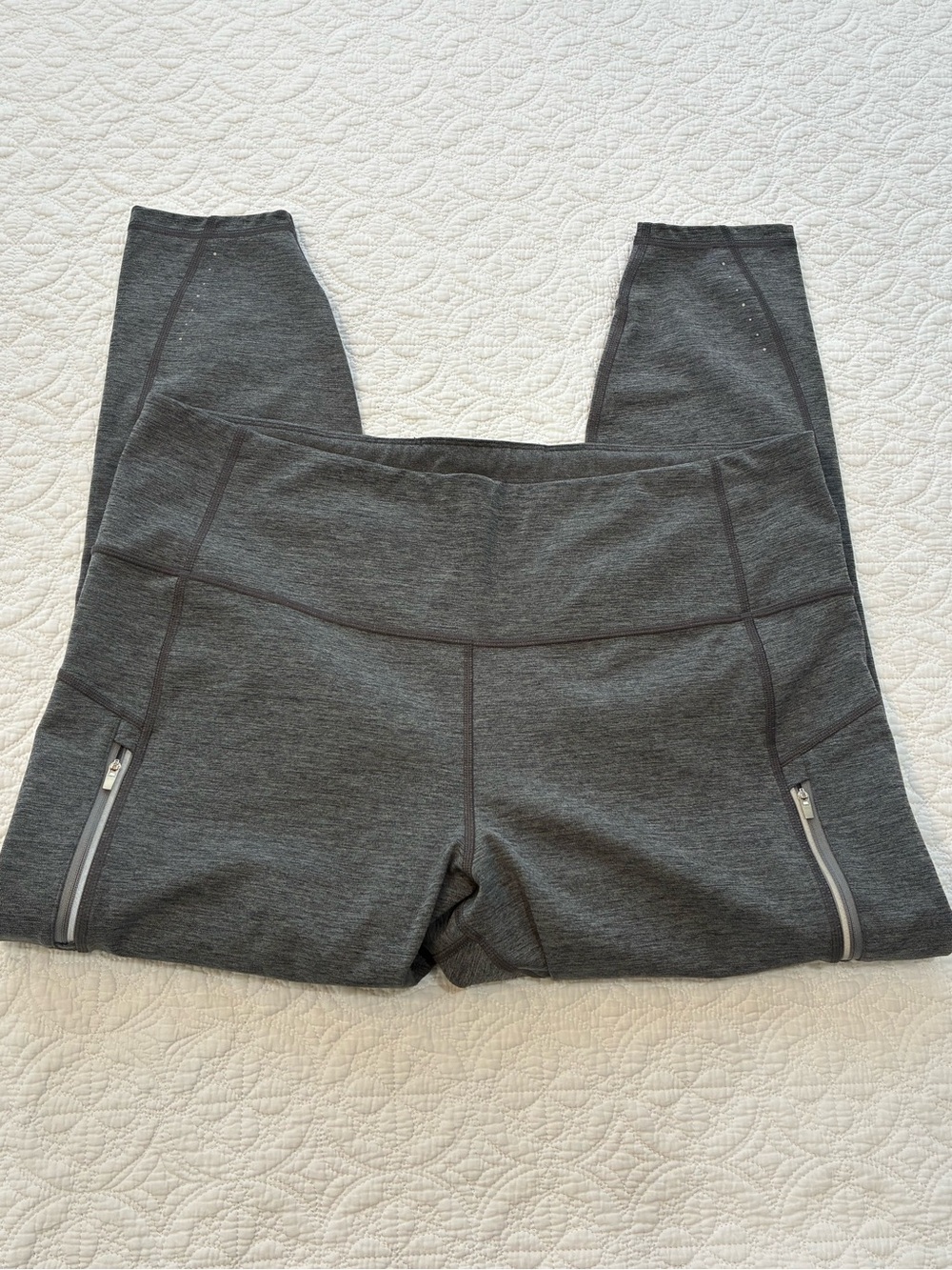 Athleta Grey Rainier Legging 7/8 High Waist Zip Pocket Unbrushed Plus Size 2XL